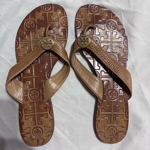 Tan with gold Tory Burch Sandals size 7